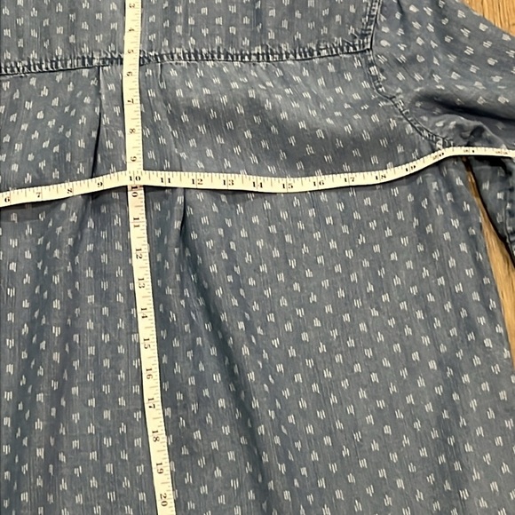 Philosophy Dress 100% Tencel Lace Up Raindrop Print Denim Jean Mini Chambray - Picture 9 of 11